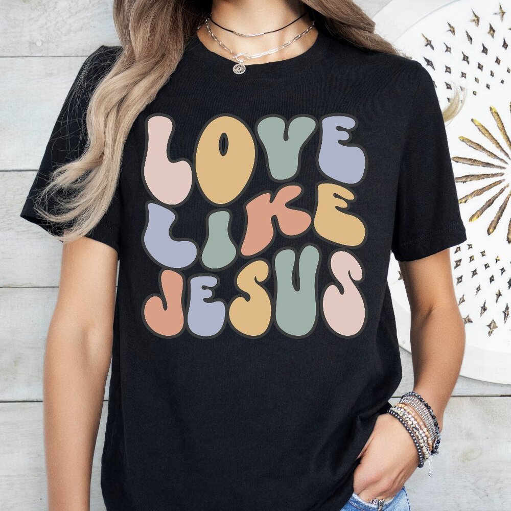Love Like Jesus Retro Faith Christian Shirt Unisex Handmade